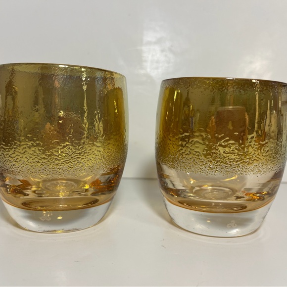 Two Glassy Baby Stay Gold Votive Holders - Picture 2 of 16